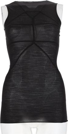 Rick Owens Black Virgin Wool Silk Blend Top