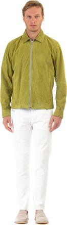 Barba Unlined Suede Jacket with Shirt Collar