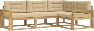 vidaXL Conjunto De Sof&aacute;s De Exterior 3 Uds. Y Beige Poli&eacute;ster Vidaxl