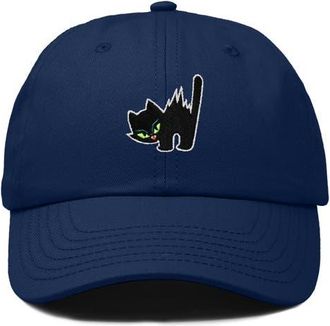 Dalix Blink Black Cat Dad Cap in Navy Blue at Nordstrom