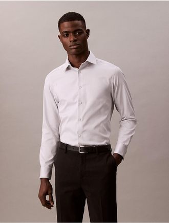 Calvin Klein Calvin Klein Mens Steel Solid Slim Fit Button-Down Shirt - Grey - 14H/323