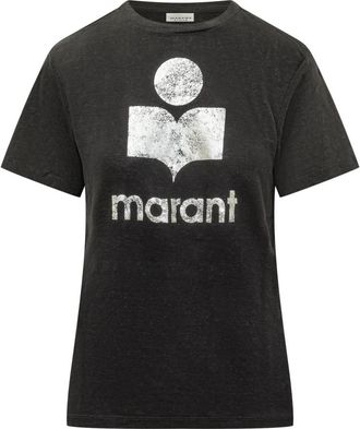 Isabel Marant Zewel GZ T-Shirt - Dames - T-shirts - Zwart - M - Linnen - Tops