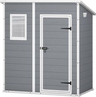 Keter Caseta Jard&iacute;n Manor Pent 6x4 Exterior Cobertizo De Almacenamiento Ordenaci&oacute;n De Madera Acero Metal Resina 184x111x201 Wxdxh Cm - Keter