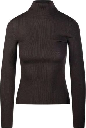 Max Mara Cavallo Ribbed Turtleneck - Dames - Truien - Bruin - Maat: L Wol