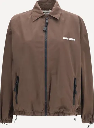 Miu Miu Giacca in gabardine con zip Woman 38