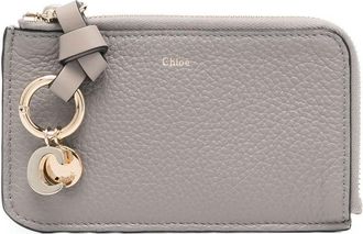 Chlo&eacute; logo-charm wallet - women - Calf Leather - One Size - Grey