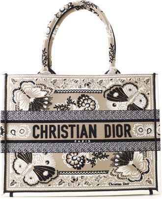 Dior Beige White Canvas Tote Bag (Pre-Owned)