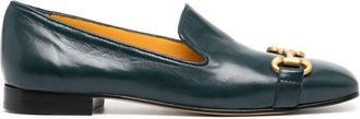 Madison.Maison 15mm square-toe horsebit loafers - women - Calf Leather/Calf Leather/Rubber/Calf Leather - 35.5 - Blue