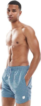 HUGO BOSS BOSS - Vibe - Pantaloncini da bagno blu con stampa