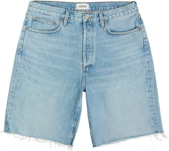 A Gold E Agolde Anson Frayed Denim Shorts - Light Blue - 28 (W28 / XS)