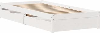 vidaXL Vidaxl - Bed Frame without Mattress White 75x190 cm Small Single Solid Wood Pine