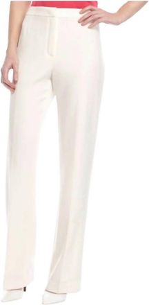 Kasper Womens Elegant Stretch Crepe Trouser Pants In Cream