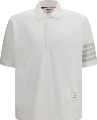 Thom Browne White Cotton Polo Mens Shirt
