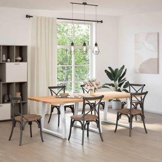Berkfield Home Dining Table Legs V-Shape 3 pcs White 100x(72-73.3) cm Steel