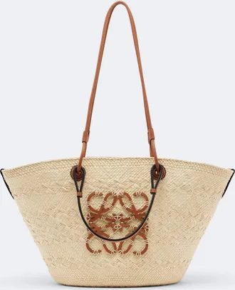Loewe Anagram Medium leather-trimmed basket bag