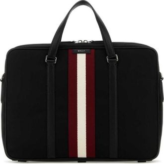 Bally Black Fabric Briefcase