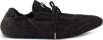 Prada Collapse canvas sneakers - women - Cotton/Calf Leather/Rubber - 35.5 - Black