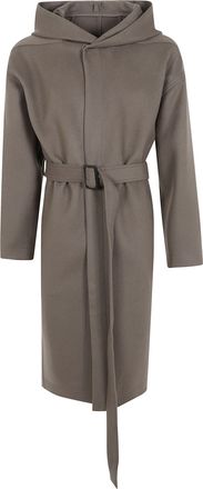 Rick Owens Coat Long Belted Tower
