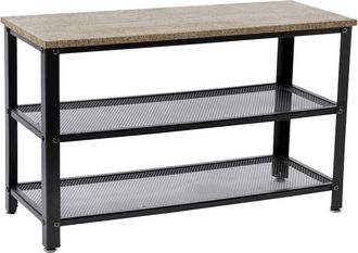 Flash Furniture Rustic 3-Tier Entryway Bench, Weathered Brown