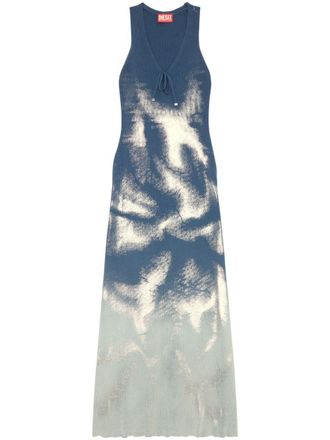 Diesel M-Idelle ribbed-knit maxi dress - women - Cotton - S - Blue