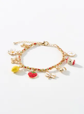 Simons Womens Fun charm cord bracelet