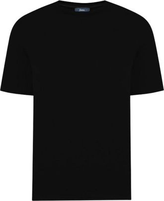 Herno T-Shirts, male, Black, Size: XL Black Stretch Jersey T-Shirt