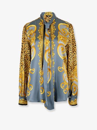 Versace Camicia in seta Lavallière Cheetah Foulard - VERSACE - gender_Woman