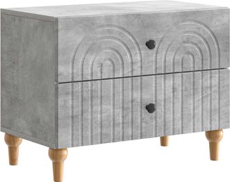 vidaXL Armario De Noche Con Caj&oacute;n Gris Hormig&oacute;n 62 X 34,5 X 48 Cm Vidaxl