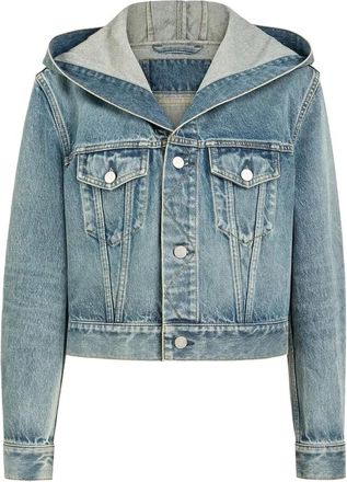 Alaia Cropped Hooded Denim Jacket - Dames - Spijkerjassen - Blauw - XS - Denim - Jassen