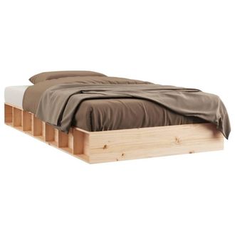 Berkfield Home Bed Frame 75x190 cm Small Single Solid Wood in Natural