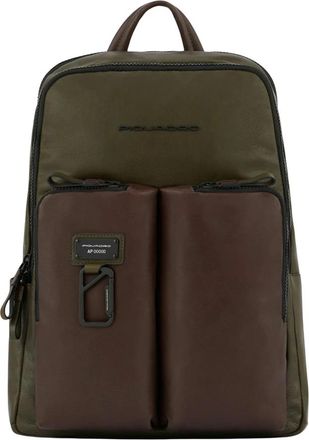 Piquadro Harper Laptop Rugzak 14 - Heren - Rugzakken - Groen - ONE Size - Leer - Tassen