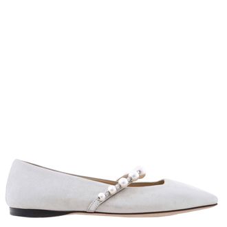 Jimmy Choo London Ade Pearl Embellished Flats, Brand Size 34 ( US Size 4 )