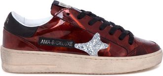 Ama brand Slam Sneaker - Dames - Sneakers - Rood - 37 EU - Leer - Schoenen
