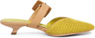 Poesie Veneziane Handgemaakte Sandaal in Natuurlijk Midollino - Dames - Muiltjes - Groen - 37 EU - Schoenen