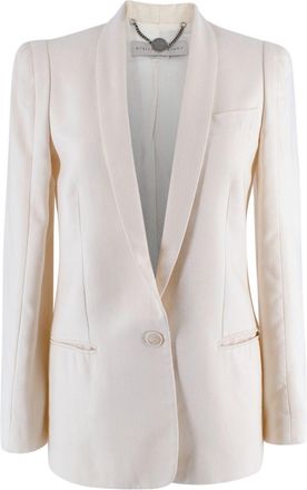 Stella McCartney Cream Wool Blend Single Breasted Blazer Size XS