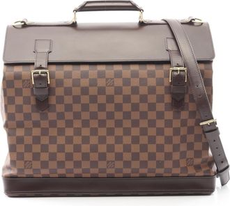Louis Vuitton Damier Brown Ebene Coated Canvas Leather Boston Bag (Pre-Owned)