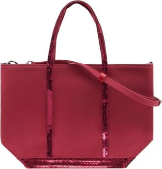 Vanessa Bruno Canvas S Zipped Cabas Tote - Dames - Shoppers - Rood - ONE Size - Katoen - Tassen
