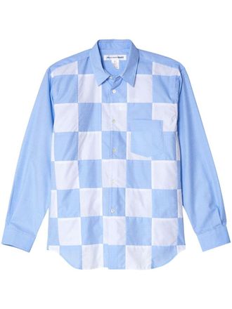Comme Des Garçons check-pattern cotton shirt - Blue