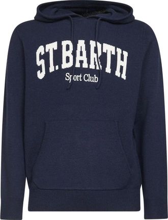 MC2 Saint Barth Sb Sport 61 Emb Hoodie - Heren - Hoodies - Blauw - 2XL - Wol - Hoodies & sweatvesten