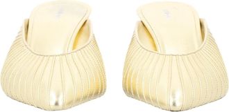 Versace Gold Metallic Pleated Leather Sandals