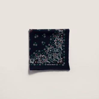 Miu Miu Printed wool and cashmere scarf