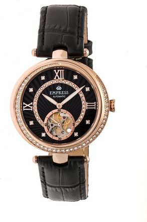 Empress Stella Automatic Crystal Black Dial Ladies Watch EM2105