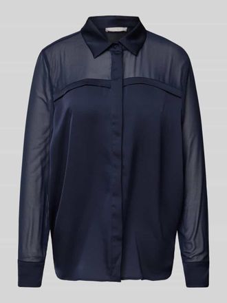 Christian Berg Hembluse mit verdeckter Knopfleiste in Marine, Gr&ouml;&szlig;e 34