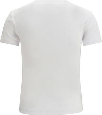 Off-white Embroidered Logo Ribbed Cotton T-Shirt - White