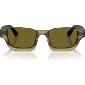 Emporio Armani 58mm Rectangle Sunglasses in Havana Green /Green at Nordstrom