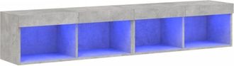 vidaXL Vidaxl - tv Cabinets with led Lights 2 pcs Concrete Grey 80x30x30 cm