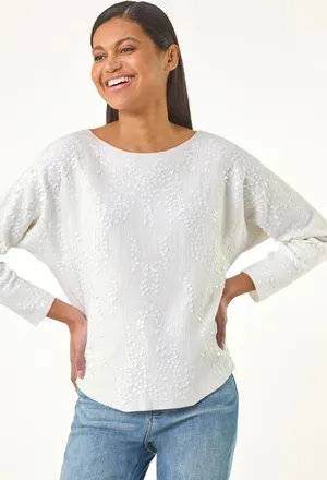Roman Sequin Textured Knit Jumper