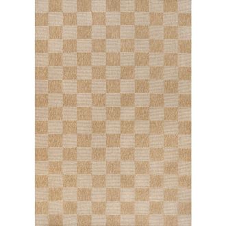 Jonathan Y Designs Mason Easy Jute Geometric Boho Checker Weave Indoor/Outdoor Area Rug in Natural/beige at Nordstrom, Size 3Ft 0In X 5Ft 0In