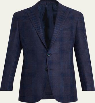 Kiton Mens Glen Plaid Cashmere Sport Coat