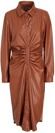 8 by YOOX GATHERED MIDI CHEMISIER DRESS